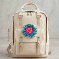 Handgehäkelte Blumen-Brosche | Buntes Häkel-Accessoire als Unikat für Kleidung & Taschen