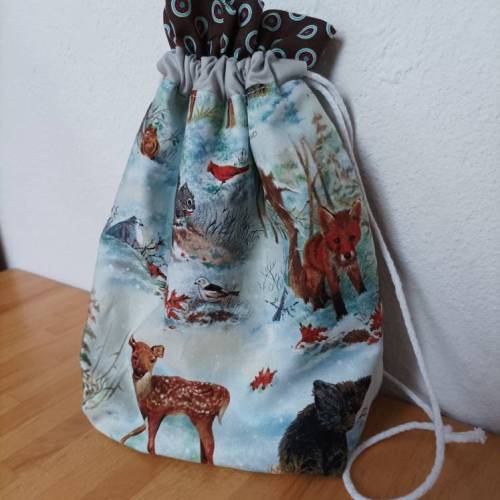 Geschenkbeutel Stoffsäckchen mit Tiermotiven Utensilo