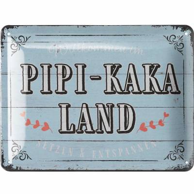 Lustiges Blechschild Pipi Kaka Land 15x20 cm – Witzige Deko & Geschenkidee