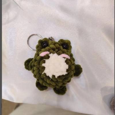 Handgehäkelter Schlüsselanhänger/Frosch/Schlüsselanhänger