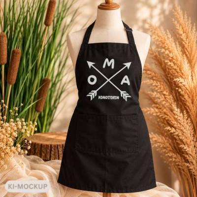 Backschürze Oma Konditorin | Kochschürze mit Fronttasche | Geschenk für Oma | Backen & Kochen