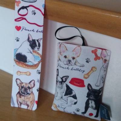 Lavendelkissen, Lavendelsäckchen+ Lesezeichen, Frenchie, Französische Bulldogge, French Bulldog, Unikat, Handarbeit