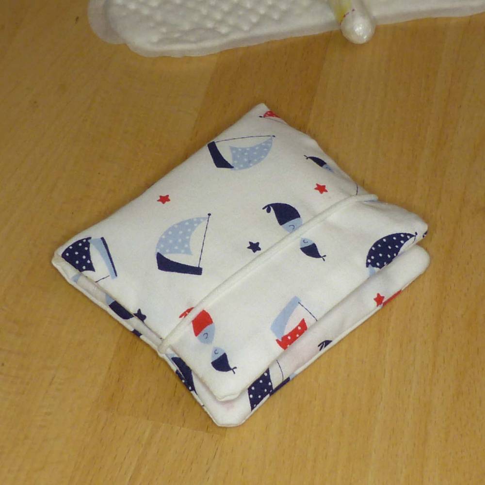 Tampontasche, Kosmetiketui, Minitäschchen aus Biobaumwolle, Handarbeit Bild 4