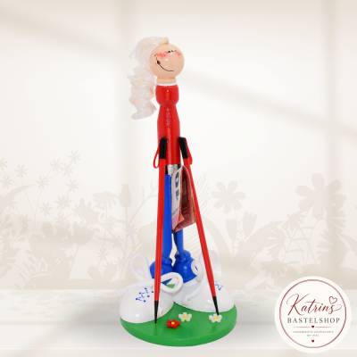 Nordic Walking Figur aus Holz – Kreatives Geldgeschenk für Nordic Walkerinnen