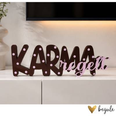 Schriftzug Karma regelt - 3D Druck - Farben individualisierbar