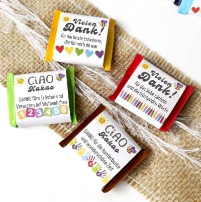 Abschiedsgeschenk Erzieher: 16 Ritter Sport Banderolen als PDF – DIY Dankeschön Kindergarten & Tagesmutter