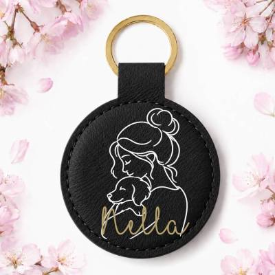 Personalisierter Schlüsselanhänger Hund mit Name – Geschenk für Hundemama & Hundeliebhaber – Hundeanhänger für Frauchen