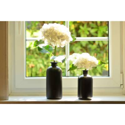 Vase Glas matt schwarz skandinavisches Design 2 Größen