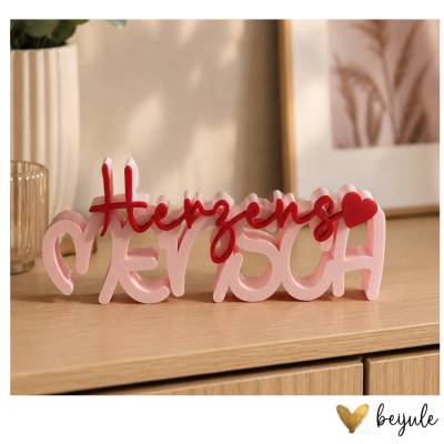 Schriftzug Herzensmensch- 3D Druck - Farben individualisierbar