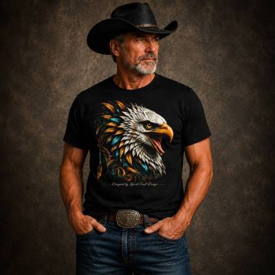 Majestätischer Adler – Unisex Bio-T-Shirt | Kraftvolles Adler-Motiv | Western | Country Style | Spirit Trail Design
