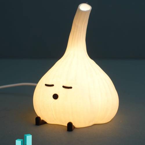 Knoblauch Lampe – Süße Deko Lampe mit Gesicht, Geschenk für Foodies