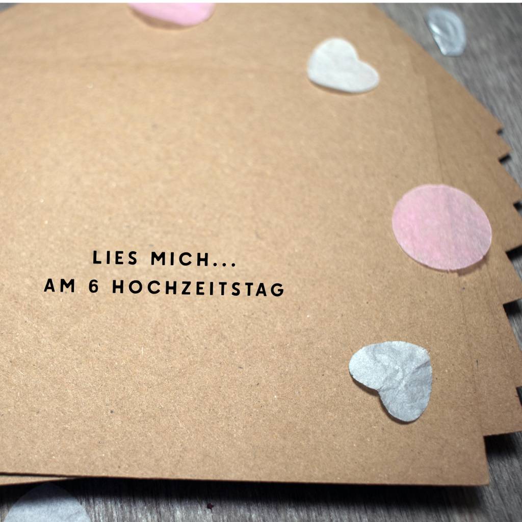 Hochzeitsgeschenk Brautpaar, 10 Briefe für die ersten 10 Hochzeitstage, Liebesbrief Set mit Umschlägen zum Beschriften Bild 3
