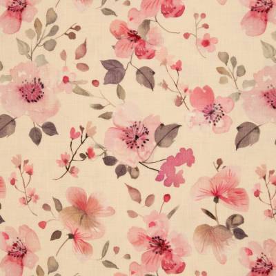 Musselin Double Slub Haren Aquarell Blumen