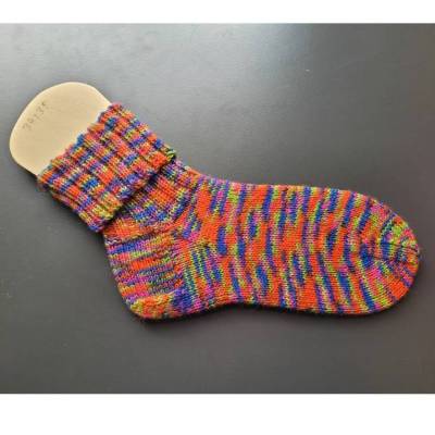 Wollsocken Gr. 34 / 35 handgestrickt kunterbunt 4fädig