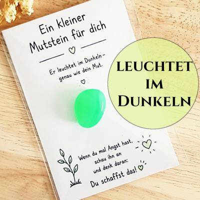 Geschenk Einschulung Schulbeginn - Leuchtender Mutstein Kinder Mutmacher Glücksbringer Mut machen Geschenkidee Schulkind