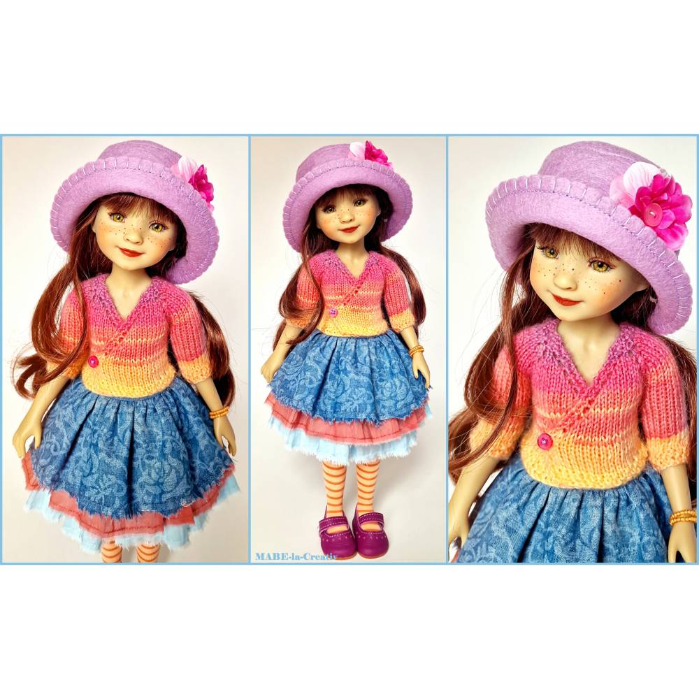 Puppenkleidung 38 cm Ruby Red, BELLA Pastell - Lila Hellblau Apricot Rosa, UNIKAT Bild 1