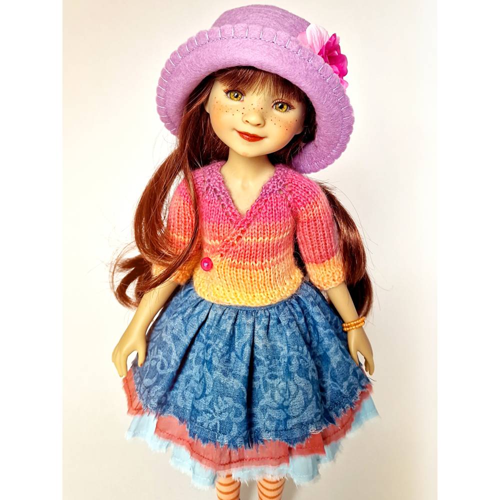 Puppenkleidung 38 cm Ruby Red, BELLA Pastell - Lila Hellblau Apricot Rosa, UNIKAT Bild 2