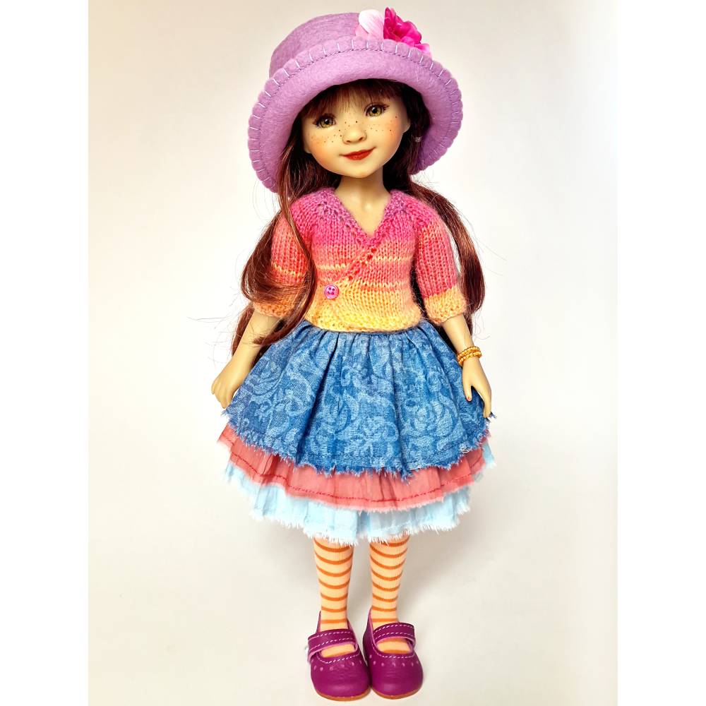 Puppenkleidung 38 cm Ruby Red, BELLA Pastell - Lila Hellblau Apricot Rosa, UNIKAT Bild 3