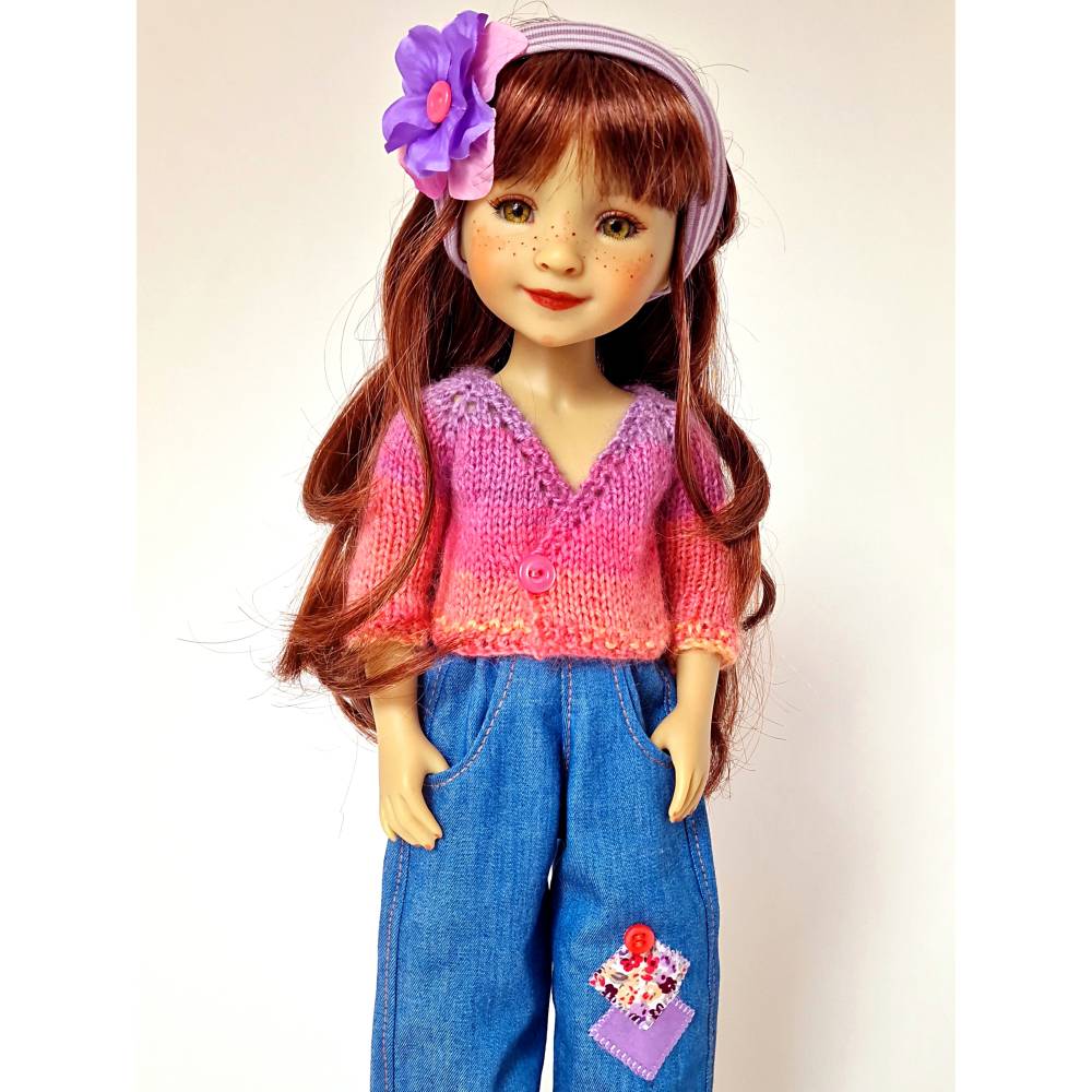 Puppenkleidung, 38 cm Ruby Red, BELLA - Lila Rosa Jeans, UNIKAT Bild 6