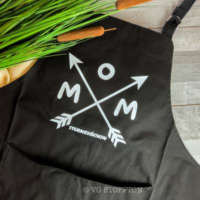 Kochschürze Mom Sterneköchin | Backschürze mit Fronttasche | Geschenk für Mama | Muttertag & Geburtstag