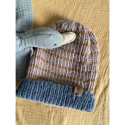 Handgestrickte Kindermütze aus 100% Wolle – KU 45–48 cm – warme Babymütze/Kindermütze