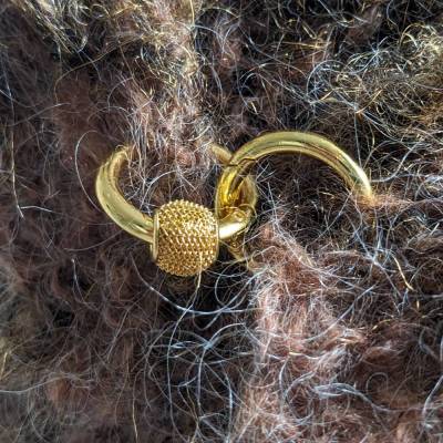 Tuchklammer "Metall" Schmuck für Stricktücher gold- oder silberfarbige Ringe mit einer Metallperle