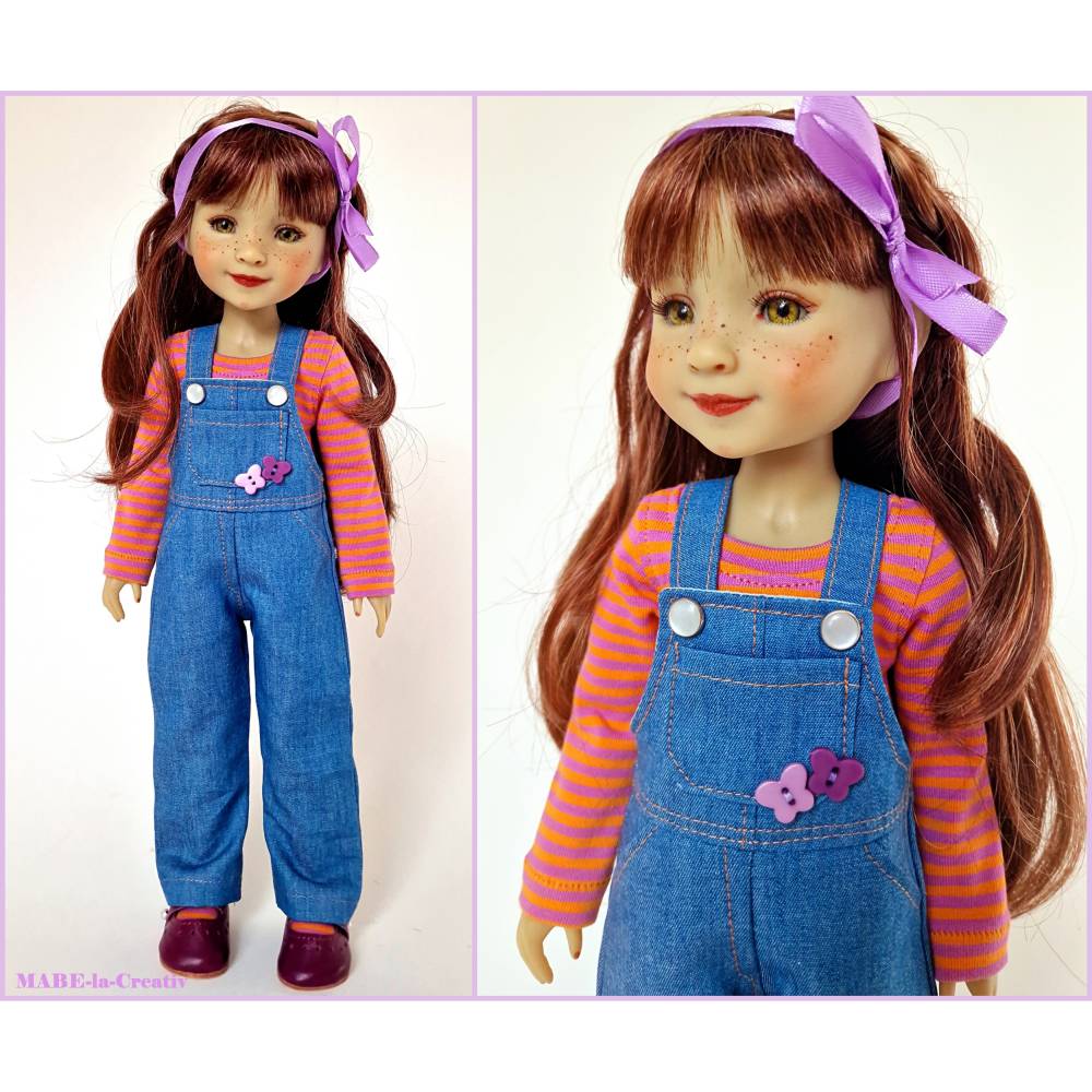 Puppenkleidung, 38 cm Ruby Red FF - Jeans Orange Lila Bild 1