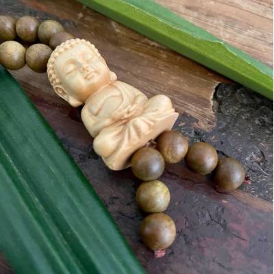 Schlüsselanhänger - Sandelholz & Buddha, Holz