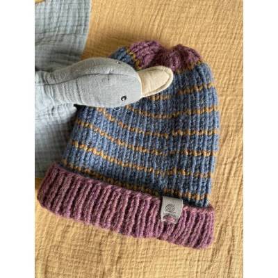 Handgestrickte Kindermütze aus 100% Wolle – KU 45–48 cm – warme Babymütze/Kindermütze