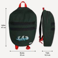Handgefertigter Strand- & Schwimmbadrucksack aus Canvas – wasserabweisend, mit wasserdichtem Innenstoff und Delfin-Stick