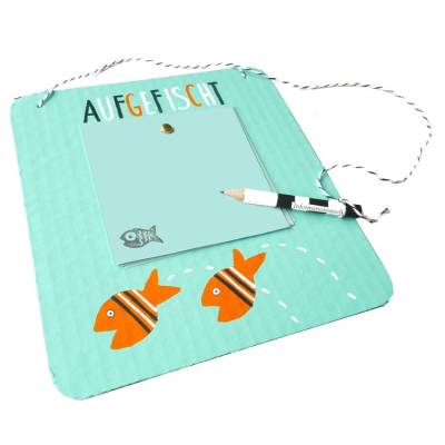 Upcycling Notizzettelhalterung Fische, handbemalt