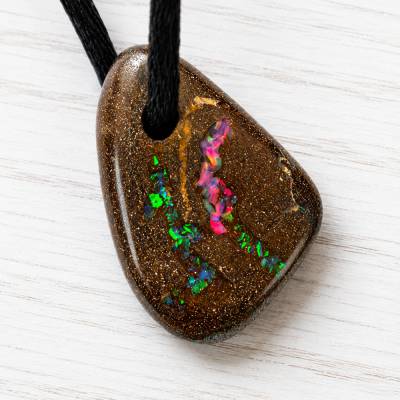 Boulder Matrix Opal Anhänger kaufen – Echter Australischer Opal, Unikat | Elassteine