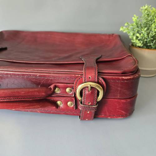 Vintage Koffer Etienne Aigner - bordeaux rotes Leder