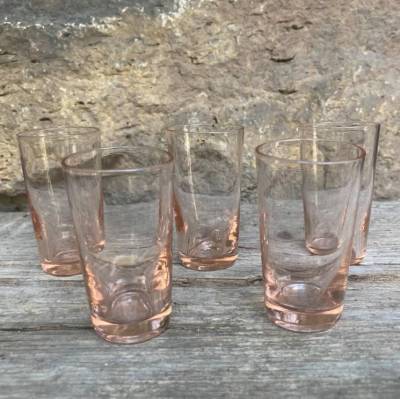 5er Set Rosalinglas Schnapsgläser 50er Jahre