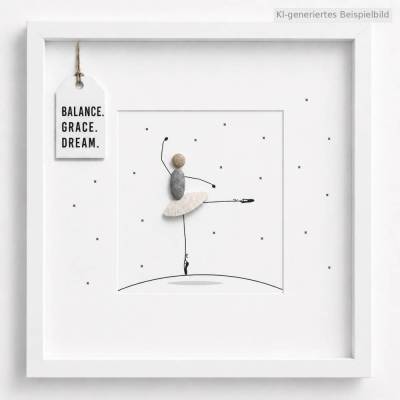 Steinbild Ballett · Geschenk für Balletttänzerinnen · Pebble Art · Handgefertigt aus Kieselsteinen