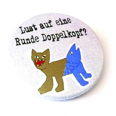 Lust auf eine Runde Doppelkopf? Button, Magnet, Taschenspiegel oder Flaschenöffner, handgemacht.