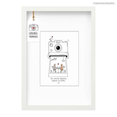 Steinbild "Die schönsten Gespräche beginnen mit Kaffee" – Lieblingsmomente Geschenk für Freunde & Paare