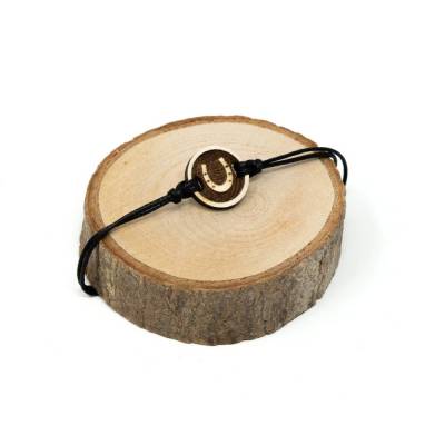 Pferde Gedenk Armband mit Holz Lasergravur | Personalisiert mit Name Datum | Gedenkarmband Hufeisen