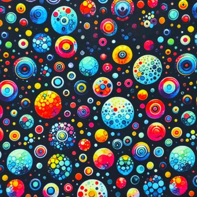 Softshell Meterware Schwarz mit bunten Kreisen Mandala – Winddicht, wasserabweisend & kuschelig 50 x 150 cm ♕