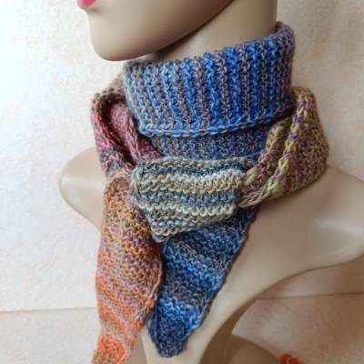 Halswärmer, handgestrickter Sophie-Art-Schal, Scandinavian Style, bunt, FB 01