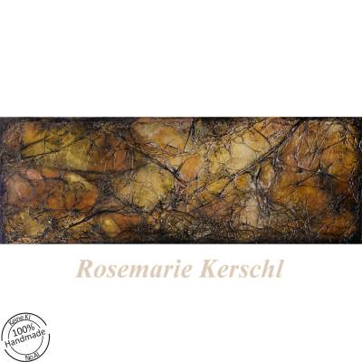 Struktur – Handgemaltes Acryl- Alubild 20 x 50 cm | Modernes Mixed Media Kunstwerk
