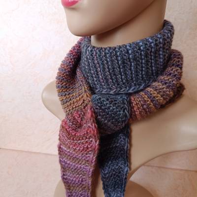 Halswärmer, handgestrickter Sophie-Art-Schal, Scandinavian Style, beere- braun, FB 015