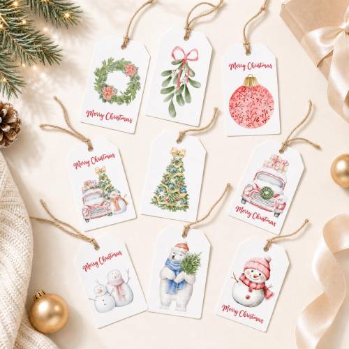 Weihnachten Geschenkanhänger PDF, Geschenke Verpacken Deko, Anhänger Ausdrucken Basteln, Winter Tags Druckvorlage