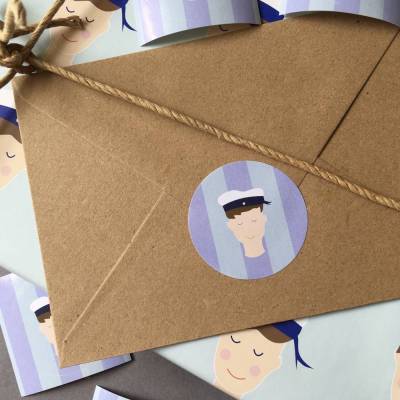 Maritimes Aufkleber Set mit Matrose | Geschenk für Meerverliebte und Geschenk für Segler
