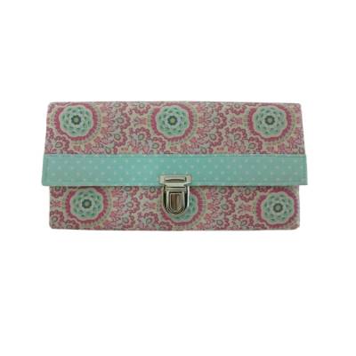 Geldbörse Portemonnaie Blumen Pink Aqua - Miss Manny Maxi