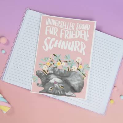 Kunstdruck A5 "Schnurr" - Poster mit Spruch und Katzen