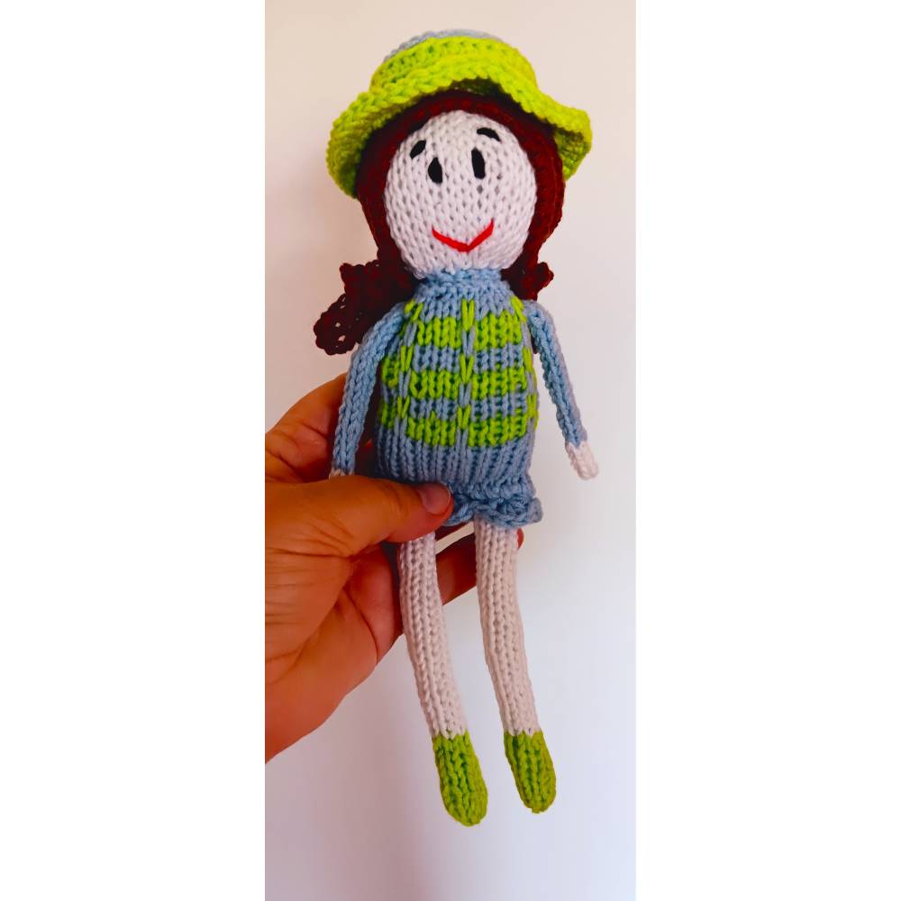 Puppe gestricktes Püppchen 25 cm Handarbeit