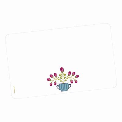 Frühstücksbrettchen Blumentopf, Vintage-Design im Stil der Bauernmalerei