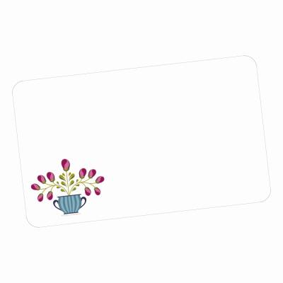 Frühstücksbrettchen Blumentopf, Vintage-Design im Stil der Bauernmalerei (Größe S)