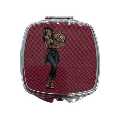 Taschenspiegel bedruckt Ruby Blumen